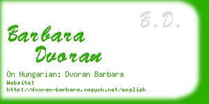 barbara dvoran business card